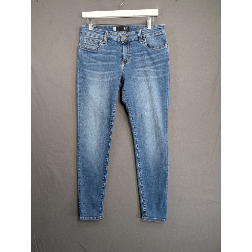 KUT from the Kloth Mia Toothpick Skinny Jeans Blue Denim 10P